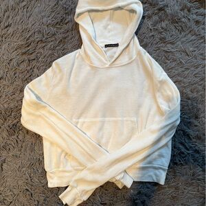 Brandy Melville White Waffle Hooded Sweater